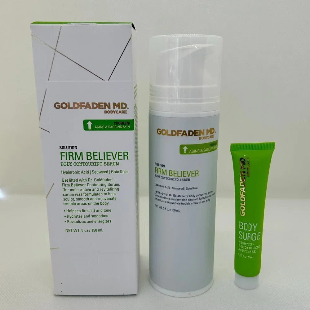 Goldfaden MD Firm Believer Body Contouring Serum and Body Surge Moisturizer